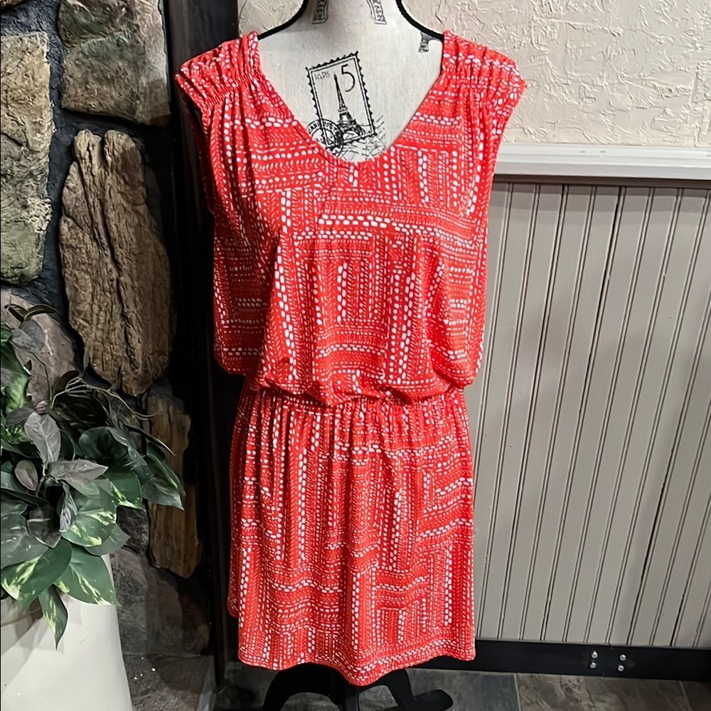 Southern Tide Orange and White Sundress Sleeveless Mini
